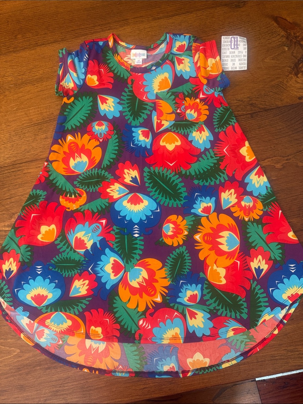 LuLaRoe Bright Multi Floral Scoop Neck Top - Picture 1 of 8